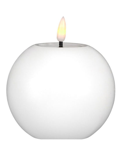 Let's Get Lit LED Flameless Round Wax Candle 10cm Gift Boxed in Natural
