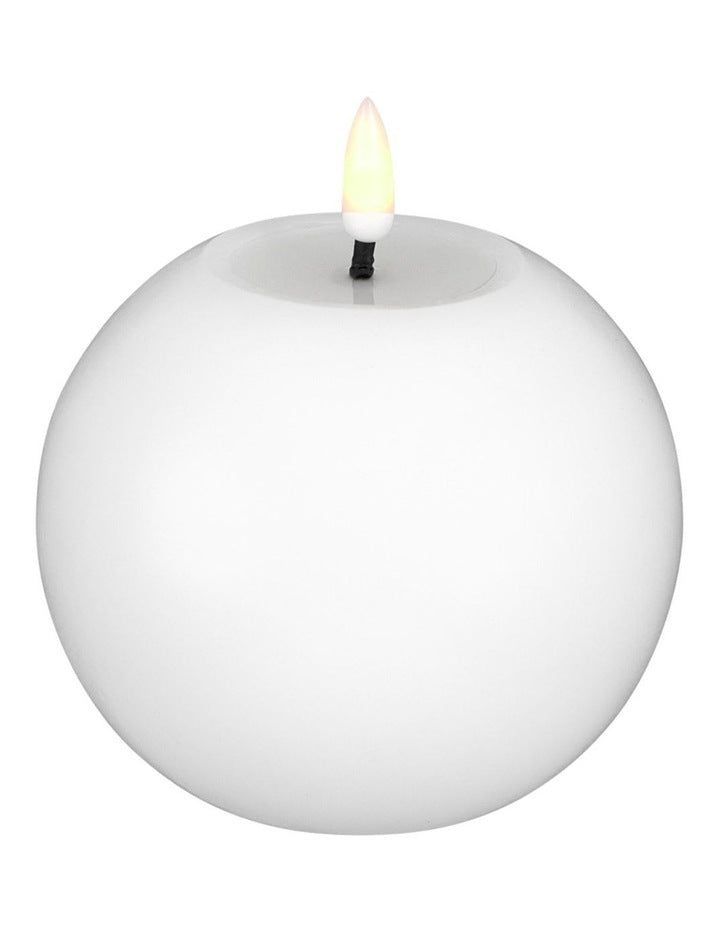Let's Get Lit LED Flameless Round Wax Candle 10cm Gift Boxed in Natural