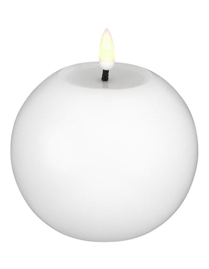 Let's Get Lit LED Flameless Round Wax Candle 10cm Gift Boxed in Natural