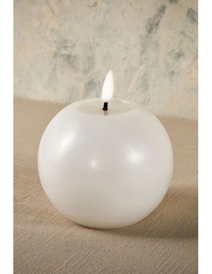 Let's Get Lit LED Flameless Round Wax Candle 10cm Natural Gift Boxed