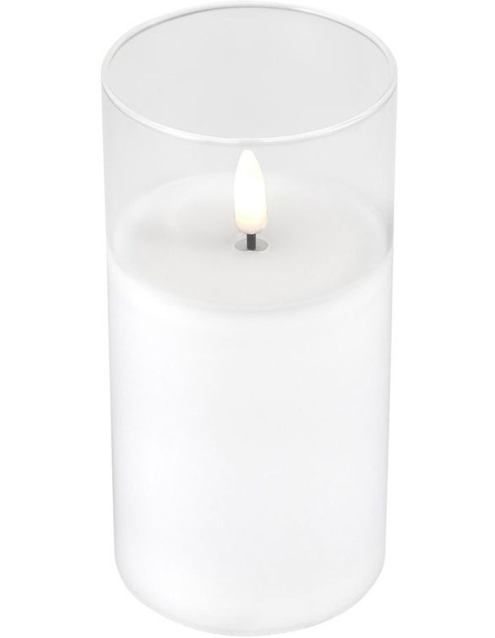 Let's Get Lit LED Flameless Wax Candle Glass Hurricane Set of 3 Gift Boxed in Clear