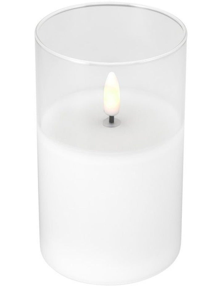 Let's Get Lit LED Flameless Wax Candle Glass Hurricane Set of 3 Gift Boxed in Clear