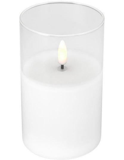 Let's Get Lit LED Flameless Wax Candle Glass Hurricane Set of 3 Gift Boxed in Clear