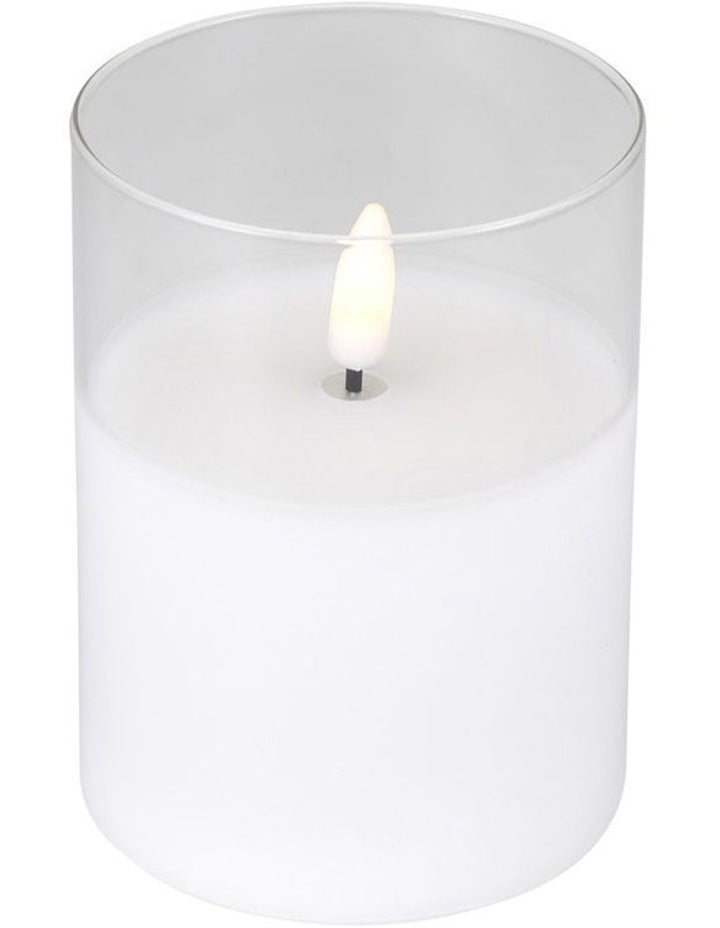 Let's Get Lit LED Flameless Wax Candle Glass Hurricane Set of 3 Gift Boxed in Clear