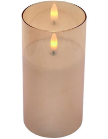 Let's Get Lit LED Flameless Wax Candle Glass Hurricane Set of 3 Gift Boxed in Gold