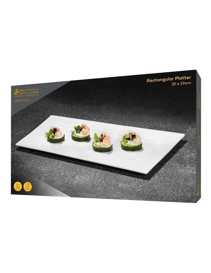 Cashmere Rectangular Platter 32x19cm Gift Boxed in White