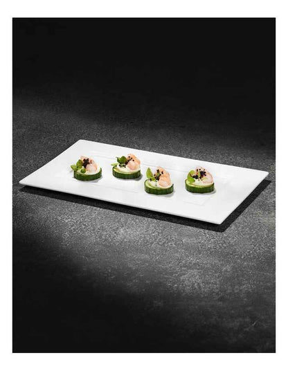 Cashmere Rectangular Platter 32x19cm Gift Boxed in White