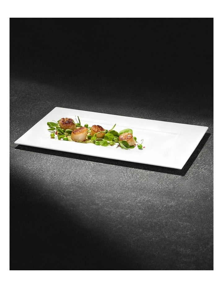 Cashmere Rectangular Platter 37x23cm Gift Boxed in White
