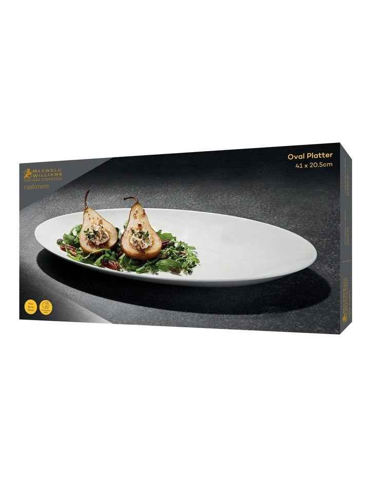 Cashmere Oval Platter 41x20.5cm Gift Boxed in White