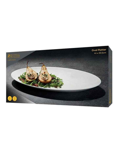 Cashmere Oval Platter 41x20.5cm Gift Boxed in White