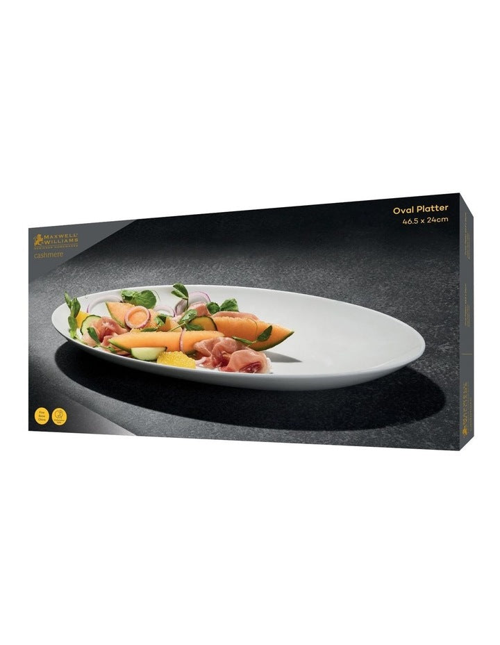 Cashmere Oval Platter 46.5x24cm Gift Boxed in White