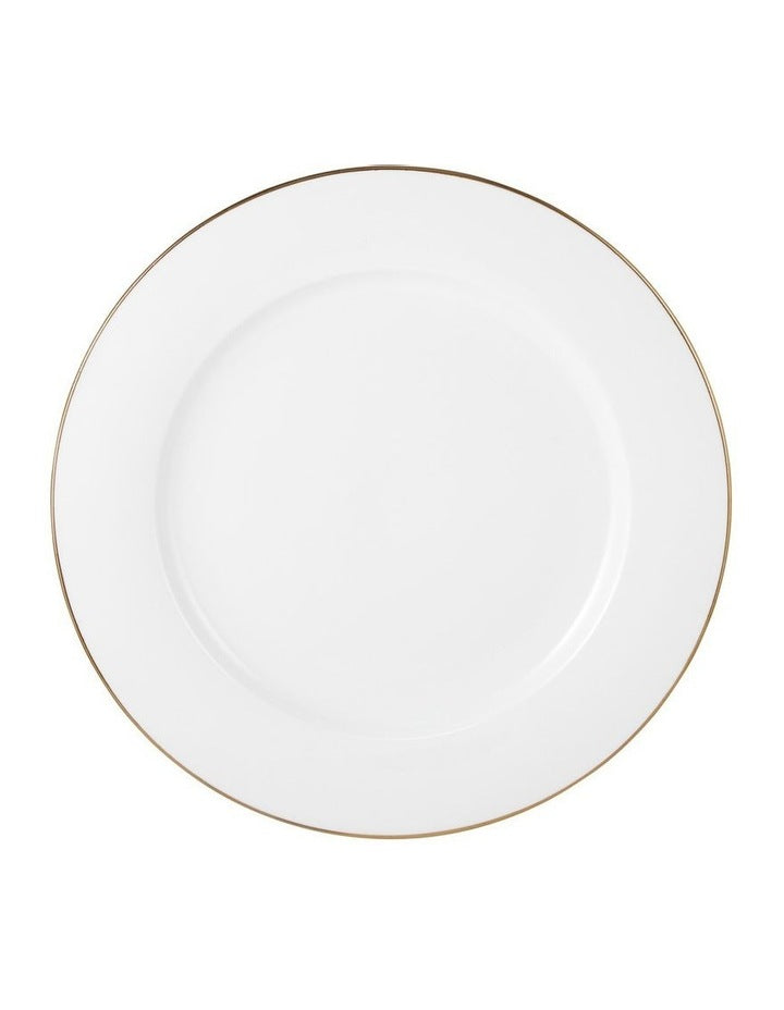 White Gold Rim Dinner Plate 27.5cm in Gold