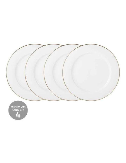 White Gold Rim Dinner Plate 27.5cm in Gold