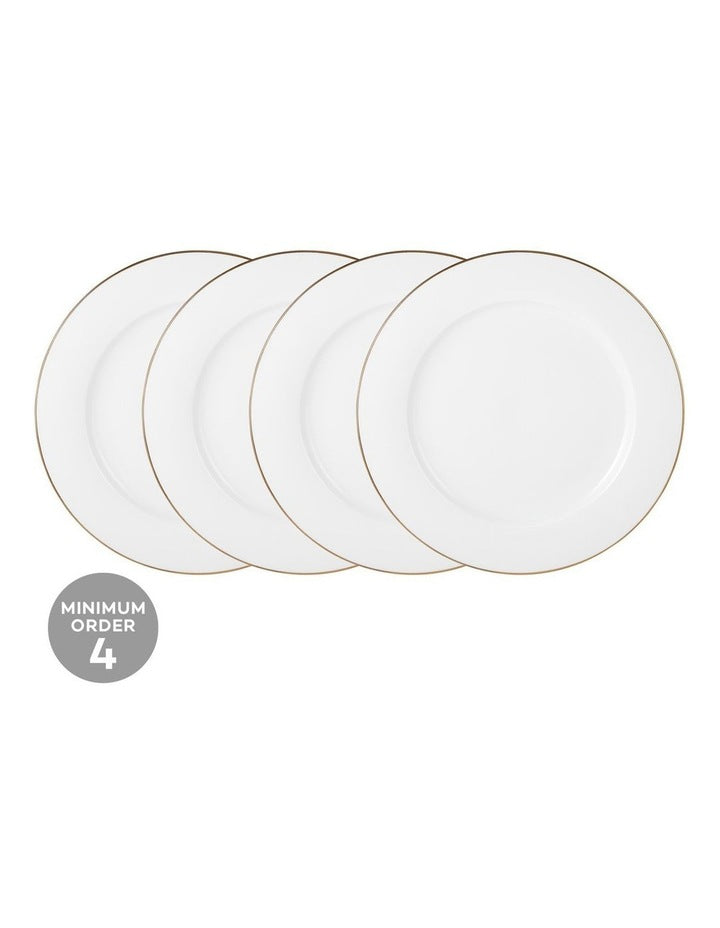 White Gold Rim Dinner Plate 27.5cm in Gold