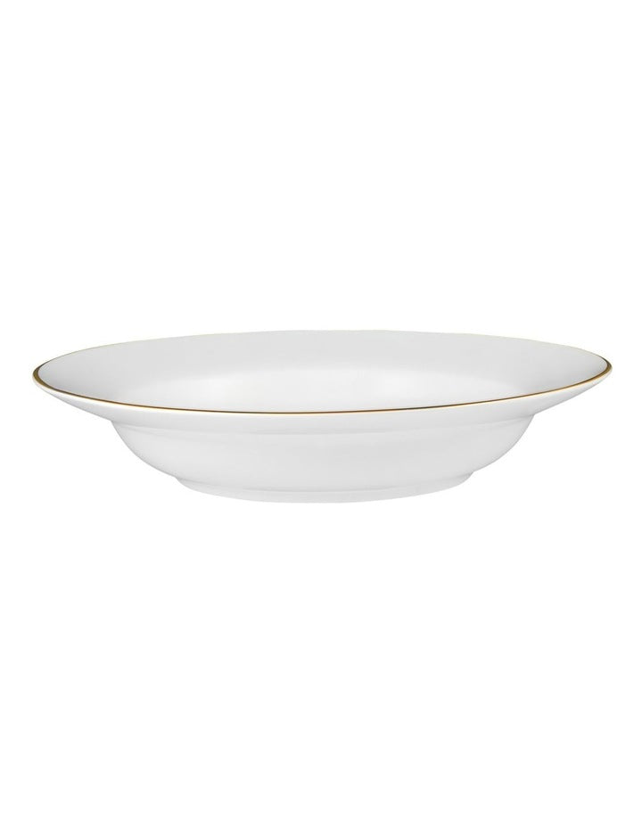 White Gold Rim Soup Bowl 23cm in Gold