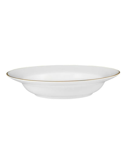 White Gold Rim Soup Bowl 23cm in Gold