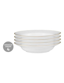 White Gold Rim Soup Bowl 23cm in Gold
