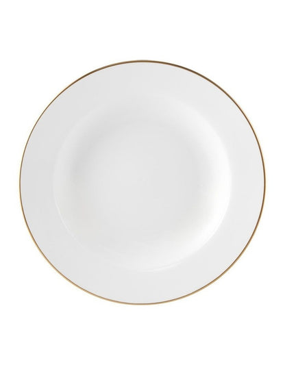White Gold Rim Soup Bowl 23cm in Gold