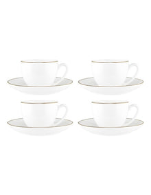 White Gold Coupe Demi Cup & Saucer 90ml in Gold