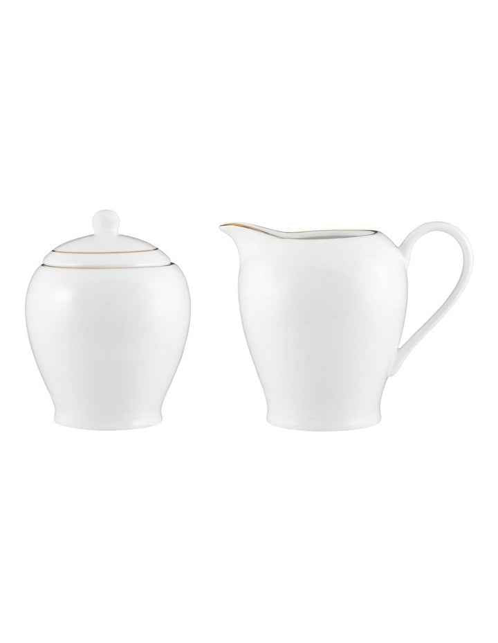 White Gold Sugar & Creamer Set Gift Boxed in Gold