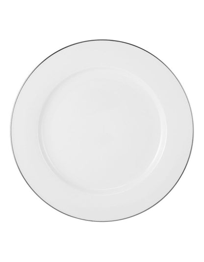 White Platinum Rim Dinner Plate 27.5cm in Platinum