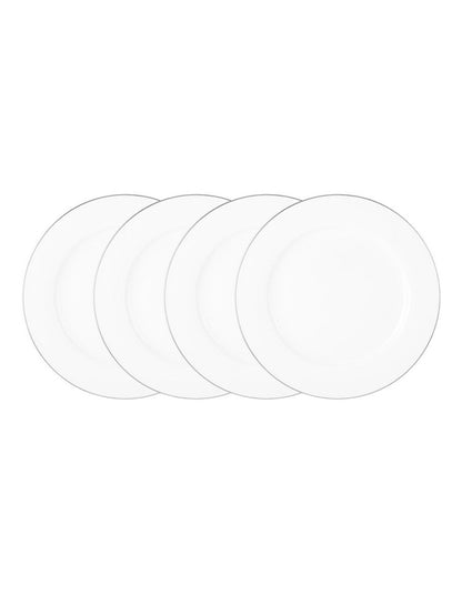 White Platinum Rim Dinner Plate 27.5cm in Platinum
