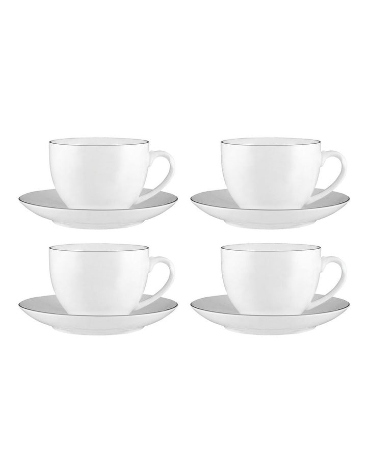 White Platinum Cup & Saucer 260ml in Platinum