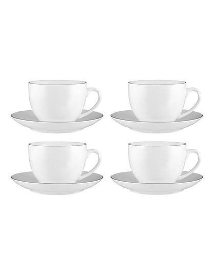 White Platinum Cup & Saucer 260ml in Platinum