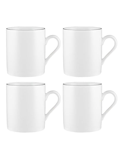 White Platinum Mug Cylindrical 300ml in Platinum