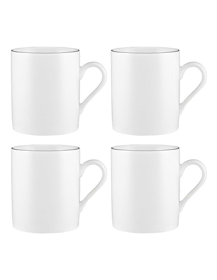 White Platinum Mug Cylindrical 300ml in Platinum