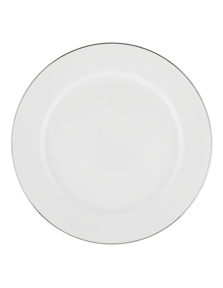 White Platinum Rim Entree Plate 23cm in Platinum