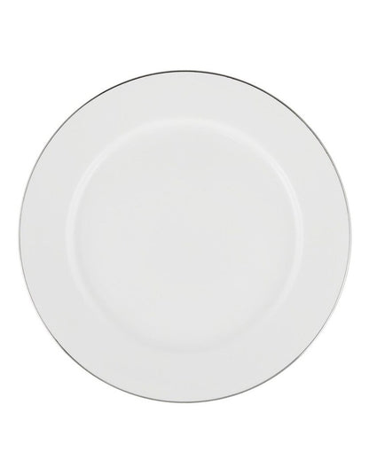 White Platinum Rim Entree Plate 23cm in Platinum