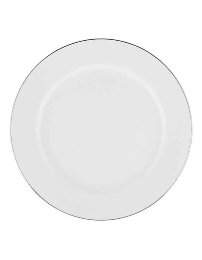 White Platinum Rim Entree Plate 23cm in Platinum