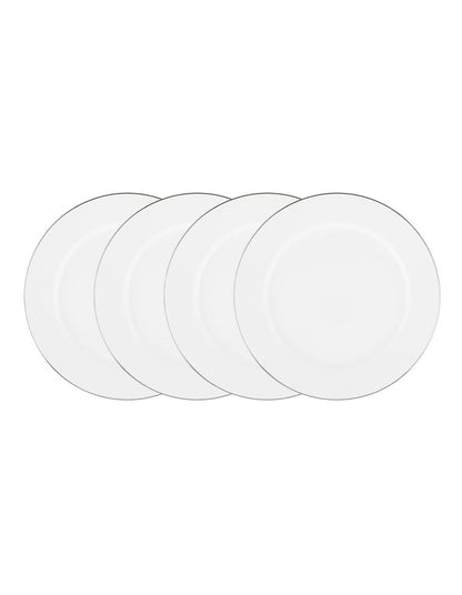 White Platinum Rim Entree Plate 23cm in Platinum