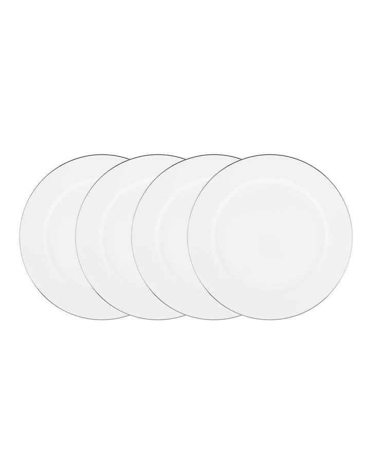 White Platinum Rim Entree Plate 23cm in Platinum