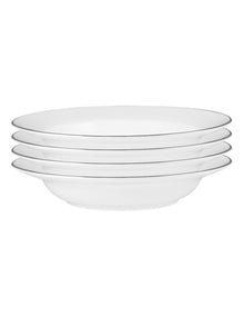White Platinum Rim Soup Bowl 23cm in Platinum