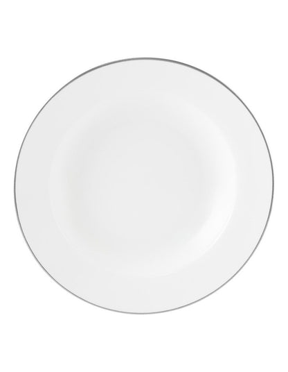 White Platinum Rim Soup Bowl 23cm in Platinum