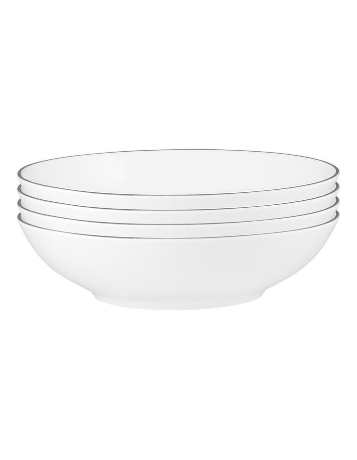 White Platinum Coupe Bowl Shallow 18.5cm in Platinum