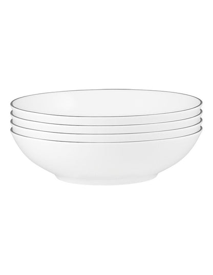 White Platinum Coupe Bowl Shallow 18.5cm in Platinum