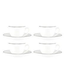 White Platinum Coupe Demi Cup & Saucer 90ml in Platinum