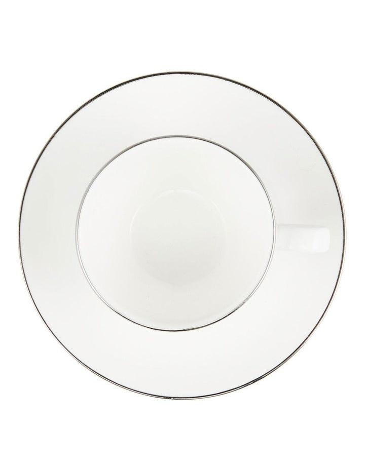 White Platinum Coupe Demi Cup & Saucer 90ml in Platinum