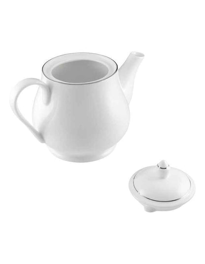White Platinum Teapot 1L Gift Boxed in Platinum