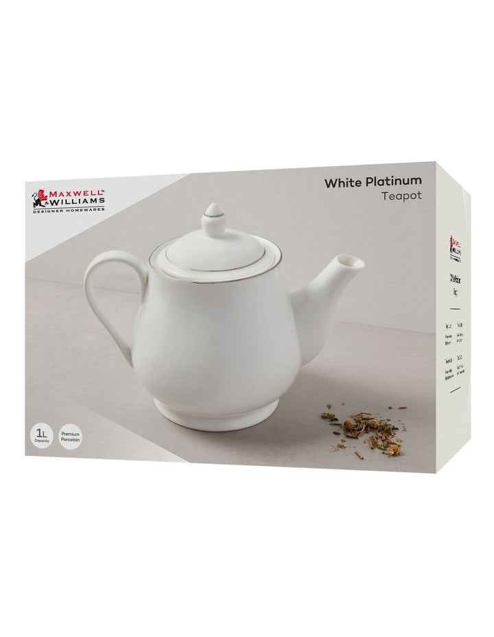 White Platinum Teapot 1L Gift Boxed in Platinum