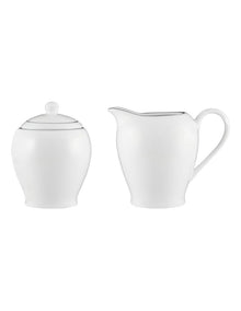 White Platinum Sugar & Creamer Set Gift Boxed in Platinum