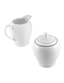White Platinum Sugar & Creamer Set Gift Boxed in Platinum
