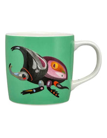 Pete Cromer Garden Party Mug 370ml Rhino Beetle Gift Boxed in Green