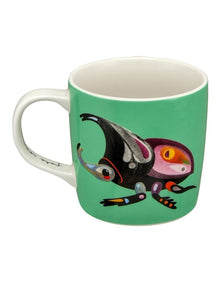 Pete Cromer Garden Party Mug 370ml Rhino Beetle Gift Boxed in Green