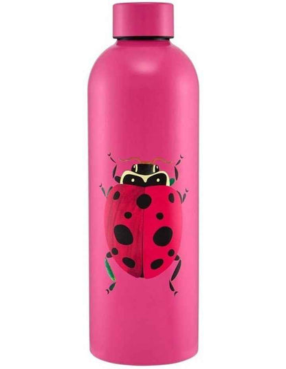 Pete Cromer Garden Party Double Wall Insulated Bottle 750ml Ladybird Gift Boxed in Pink