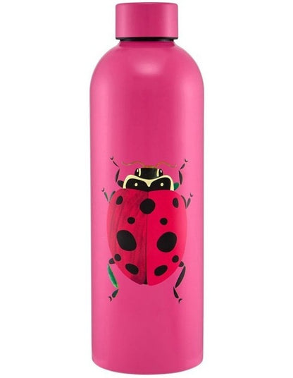 Pete Cromer Garden Party Double Wall Insulated Bottle 750ml Ladybird Gift Boxed in Pink