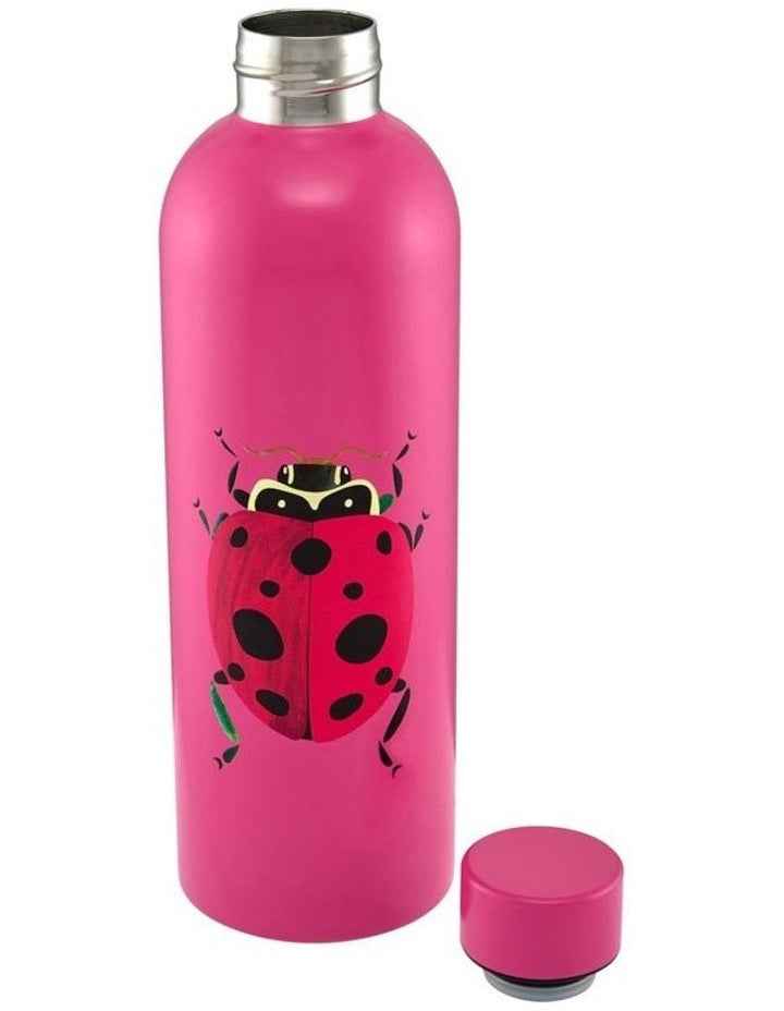 Pete Cromer Garden Party Double Wall Insulated Bottle 750ml Ladybird Gift Boxed in Pink
